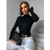 Černý žebrovaný elegantní svetřík CLOELIA