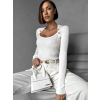 Bílý svetřík SILENOS s knoflíky