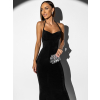 Černé třpytivé šaty ABRYE s holými zády