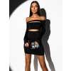 Černé stylové šaty LAVINIA s průstřihy