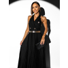 Černé společenské šaty NOAL se zlatým páskem