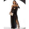 Černé večerní šaty ROMULUS s průstřihem