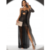 Černé večerní šaty ROMULUS s průstřihem