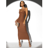 Hnědé zeštíhlující midi šaty TSUNY
