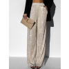 Krémové elegantní kalhoty HEKATE s flitry