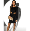 Černé koktejlové šaty EGERIA s průstřihy