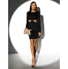 Černé koktejlové šaty EGERIA s průstřihy
