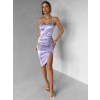 Fialové koktejlové šaty WAMPRI se třpytivým ramínkem