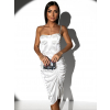 Bílé koktejlové šaty WAMPRI se třpytivým ramínkem