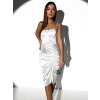 Bílé koktejlové šaty WAMPRI se třpytivým ramínkem