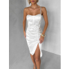 Bílé koktejlové šaty WAMPRI se třpytivým ramínkem