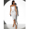 Bílé koktejlové šaty WAMPRI se třpytivým ramínkem