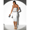 Bílé koktejlové šaty WAMPRI se třpytivým ramínkem