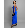 Modré elegantní šaty PALES s rozparkem