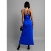 Modré elegantní šaty PALES s rozparkem