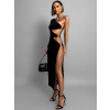 Černé stylové šaty URANIA s průstřihy