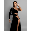 Černé stylové šaty URANIA s průstřihy