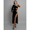 Černé stylové šaty URANIA s průstřihy