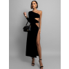Černé stylové šaty URANIA s průstřihy