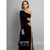 Černé stylové šaty URANIA s průstřihy