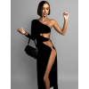 Černé stylové šaty URANIA s průstřihy