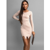 Béžové stylové elegantní šaty MENIS
