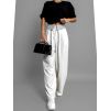Bílé stylové elegantní kalhoty MOCHYS