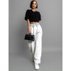 Bílé stylové elegantní kalhoty MOCHYS