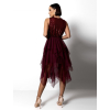 Bordó elegantní šaty TITYOS s tylovou sukní