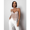 Béžový korzet top HYADY s třásněmi