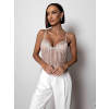 Béžový korzet top HYADY s třásněmi