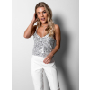 Stříbrný flitrový top PLUTOSY