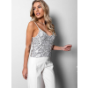Stříbrný flitrový top PLUTOSY