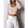 Béžový svetřík ORETHIAL s flitry