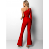 Červený elegantní overal PALLIS na jedno rameno