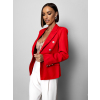 Červené elegantní dvouřadé sako AVODO