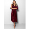 Vínové dlouhé elegantní šaty URANOS s flitry