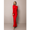 Červené společenské šaty ECHIDNA s dlouhým rukávem
