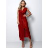 Červené třpytivé šaty CHORILAT s flitry