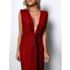 Červené třpytivé šaty CHORILAT s flitry