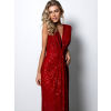 Červené třpytivé šaty CHORILAT s flitry