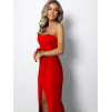 Červené stylové šaty DAYNESI na jedno rameno