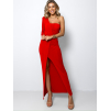 Červené stylové šaty DAYNESI na jedno rameno