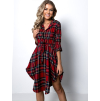 Červené kárované košilové šaty ERINYE