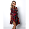 Červené kárované košilové šaty ERINYE