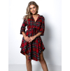 Červené kárované košilové šaty ERINYE