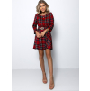 Červené kárované šaty TELLUS