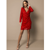 Červené koktejlové šaty PERIFETES s flitry