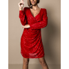 Červené koktejlové šaty PERIFETES s flitry