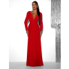 Červená dlouhé elegantní šaty JOELLIAN s páskem